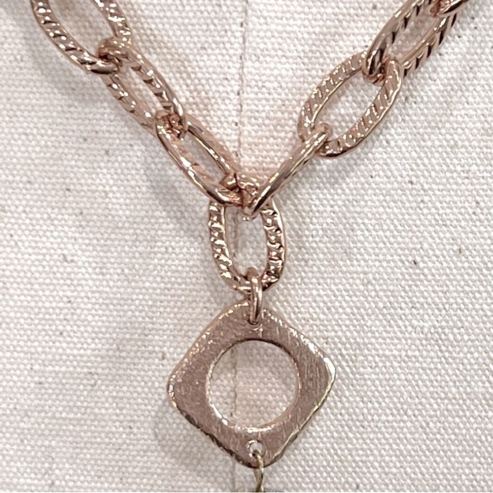 NWT Sheila Fajl Oversized Agate Pendant Necklace w/ Rose Gold-Tone Chain - Picture 8 of 10